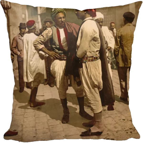 Turbanned men in Tunis, c. 1899 (photochrom)
