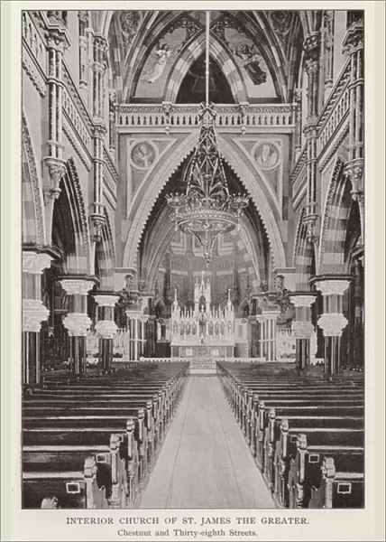 Philadelphia: Interior Church of St James the Greater, Chestnut and Thirty-eighth Streets (b  /  w photo)