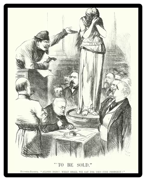 Punch cartoon: To Be Sold - The Paris Commune (engraving)