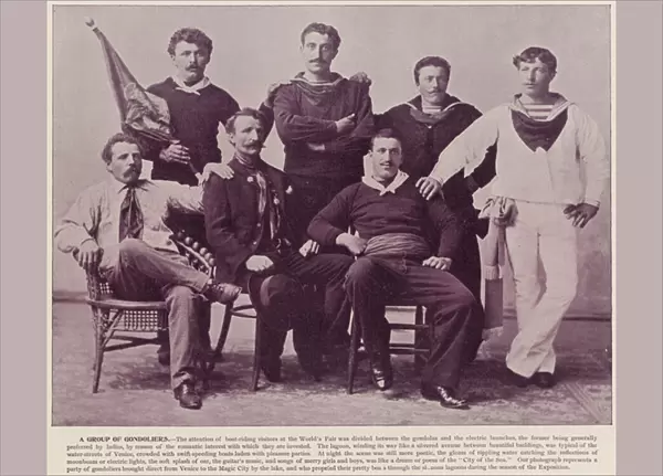 Chicago Worlds Fair, 1893: A Group of Gondoliers (b  /  w photo)