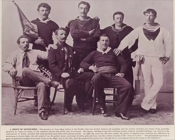 Chicago Worlds Fair, 1893: A Group of Gondoliers (b  /  w photo)