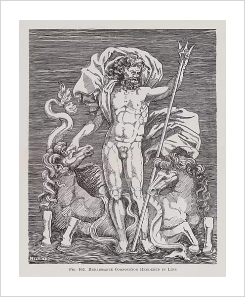Renaissance Composition rendered in Line (litho)