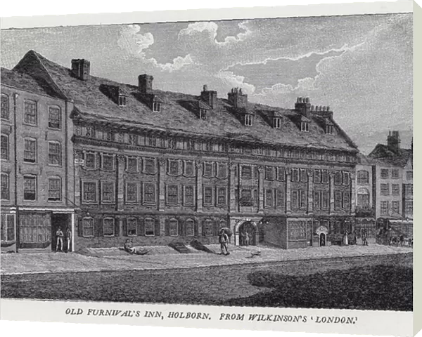 Old Furnivals Inn, Holborn, from Wilkinsons London (engraving)