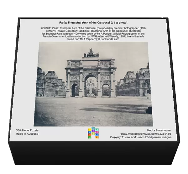 Paris: Triumphal Arch of the Carrousel (b  /  w photo)