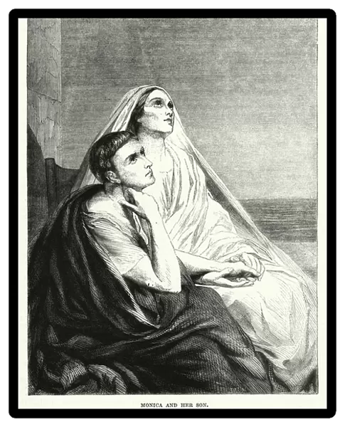 Monica and her son (engraving)