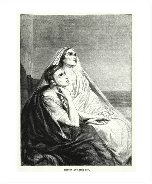 Monica and her son (engraving)