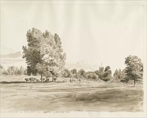 Betley Church: pen and sepia drawing, Oct 1820 (drawing)