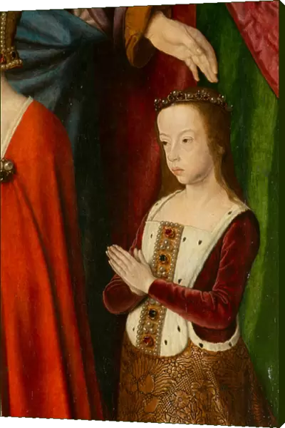 Suzanne de Bourbon, detail. Triptych of the master of Moulins, 1502 (tgempera on wood)