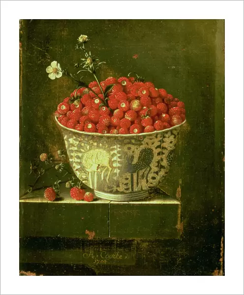 Wild Strawberries in a Chinese Wanli Kraak porcelain bowl, 1704 (oil on canvas)