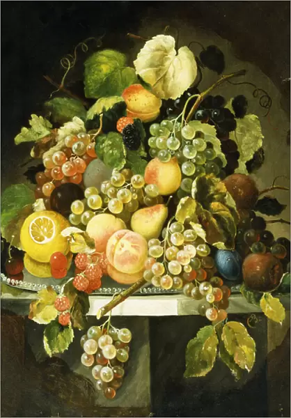 Still Life with Fruit, (oil on canvas)