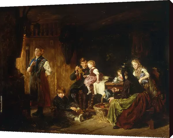 Afternoon Pastimes, 1875 (oil on panel)