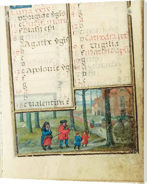 Folio from a miniature Book of Hours, use of Rome, Bruges