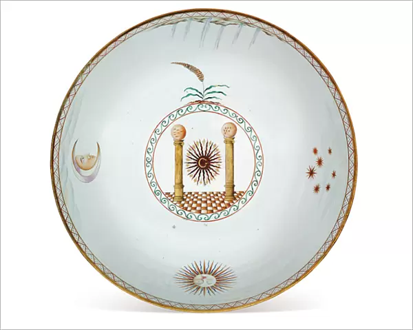 Rare massive Masonic punchbowl, c. 1790 (porcelain) (see also 615084)