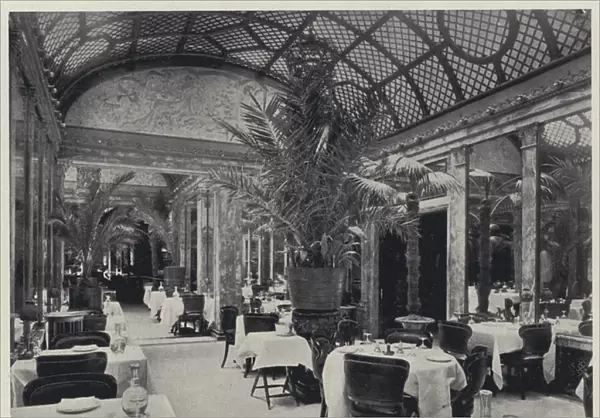 Palm-Garden Restaurant of the Hotel Imperial (b  /  w photo)