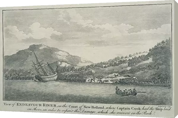 Captain Cook having been shipwrecked in his voyage round the world has the Endeavour
