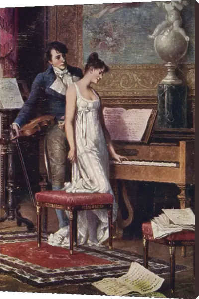 The Duet, 19th Century (colour litho)