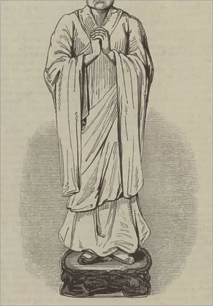 Statue of Confucius, from the Chinese Collection (engraving)