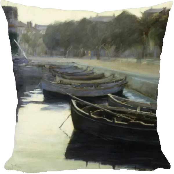 Boats at their Moorings, 1876 (oil on canvas)