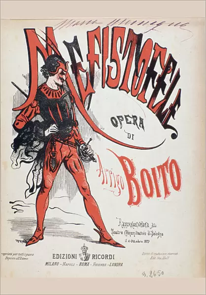 Cover of musical score of 'Mefistofele'opera by Arrigo (Enrico) Boito
