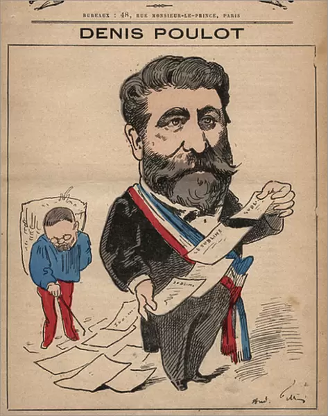Cartoon of Denis Poulot 1832-1905 from Les Hommes d Today c