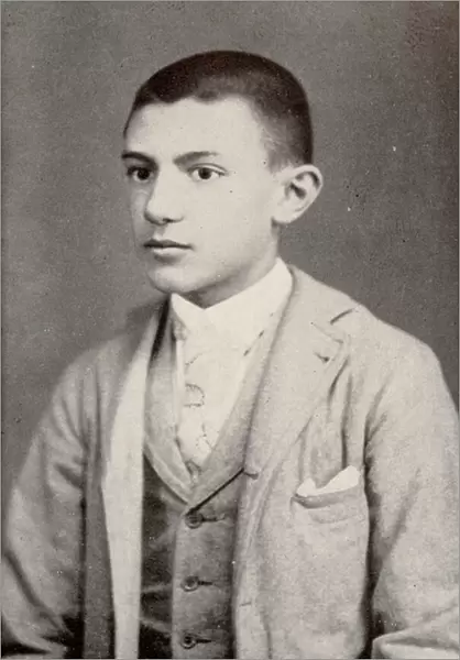 Pablo Picasso, aged 15, 1896 (b  /  w photo)