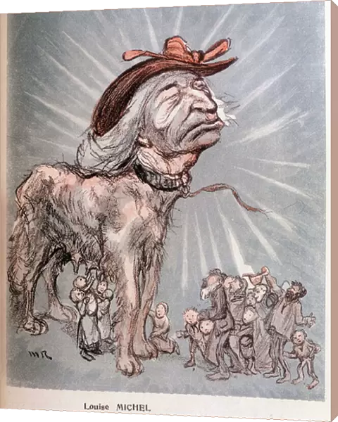 Cartoon of Louise Michel as a dog 'breed newfoundland (Newfoundland)