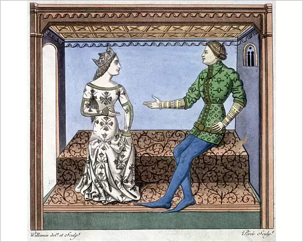 Lancelot and Guineevre in conversation - extract from Lancelot du lac