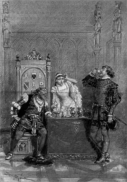Theatrical representation: Gennaro drinks the poison poured by his mother Lucrece in