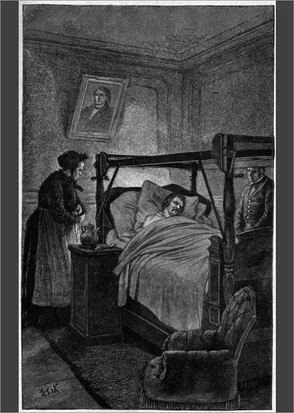 Honore de Balzac (1799-1850), a French writer, on his deathbed in 1850