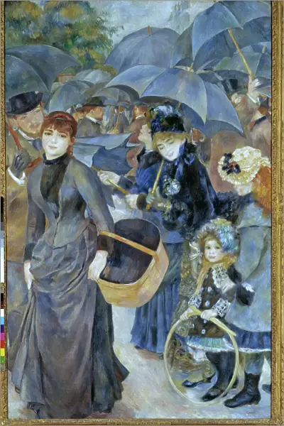 Umbrellas. JLJ4567840 Umbrellas by Renoir, Pierre Auguste 