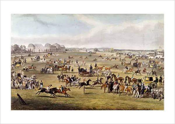 Horse race at Chantilly under the patronage of the Duke of Orleans Engraving of 1841