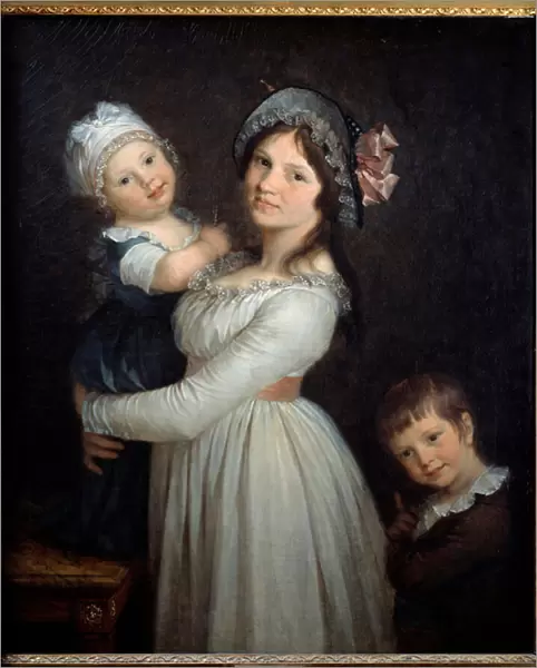 Portrait of Madame Anthony with her children. Painting by Pierre Paul Prud