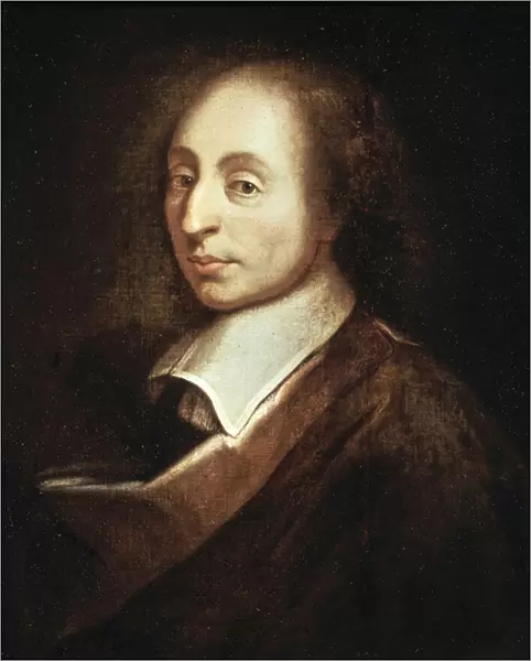 Portrait of Blaise Pascal - painting by Francois Quesnel, (1595-1661), circa 1691