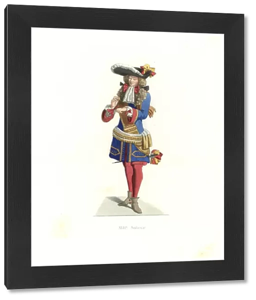 Royal officer, France, 17th century, from a print by Jean de Saint-Jean, 1675