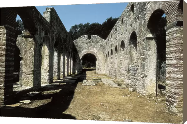 Ruins of the Byzantine Basilica of Butrint in Albania, 5th-6th century AD (photo)