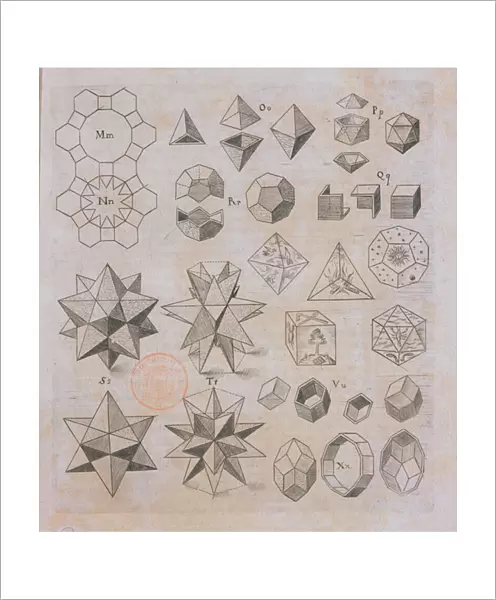 Geometric shapes, from Harmonices Mundi by Johannes Kepler (1571-1630