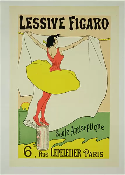 Reproduction of a poster advertising Lessive Figaro, Rue Lepeletier, Paris