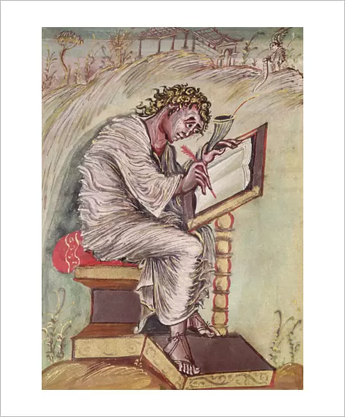Ms 1 fol. 18v St. Matthew, from the Ebbo Gospels, c. 816-835 (vellum)