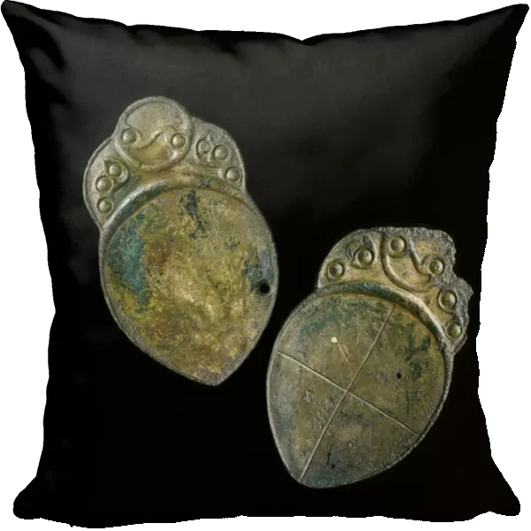 Pair of spoons with cast decoration, from a site at Penbryn, Ceredigion, Wales
