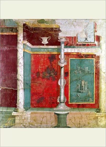 Architectural detail with a landscape, from Pompeii (fresco)
