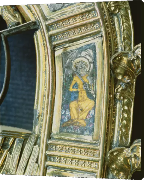 Angel playing the flute, detail from the crozier of William of Wykeham (c