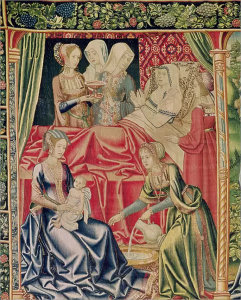 The Birth of the Virgin, Brussels Workshop, c. 1510 (tapestry)