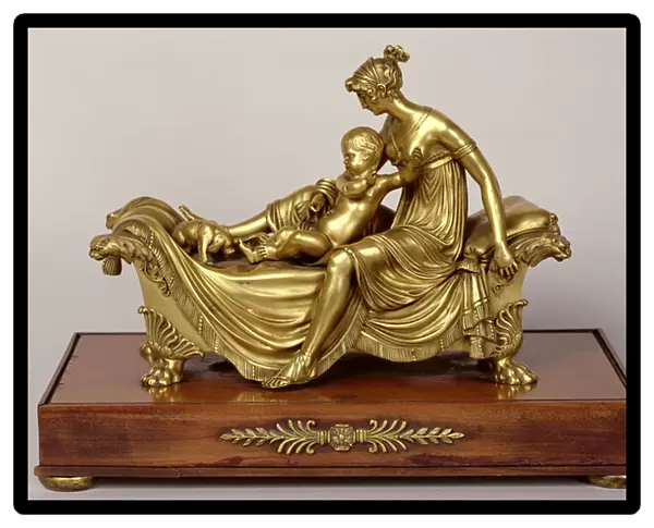 Frightened by the dog, c. 1800 (gilded bronze)