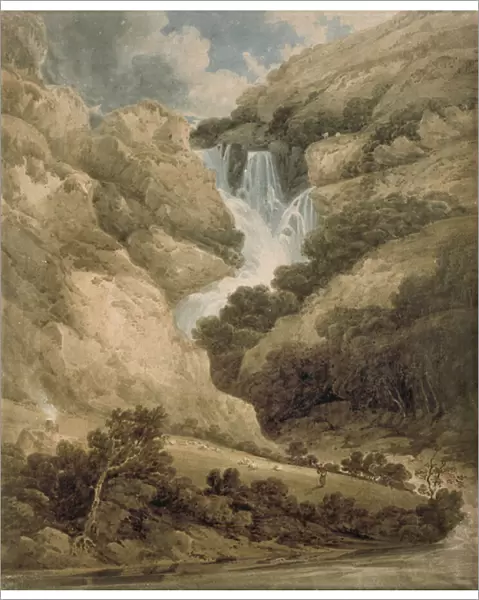 The Gorge of Watendlath with the Falls of Lodore (w  /  c on paper)
