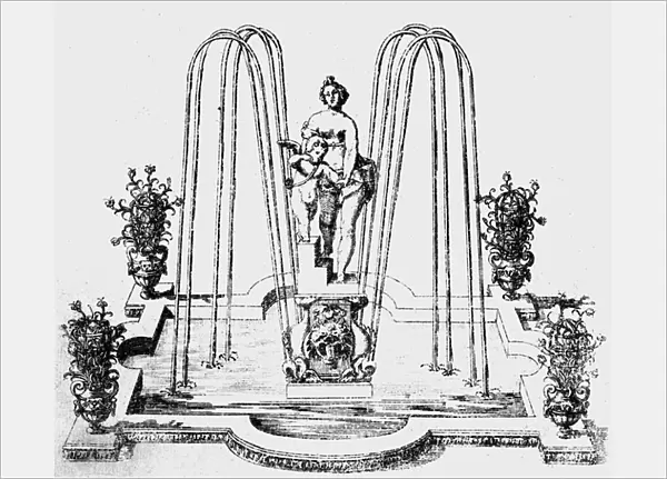 Fountain design from The Gardens of Wilton, c. 1645 (engraving)