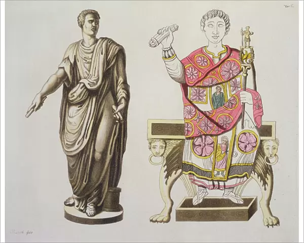 A Roman Senator and an Official, from Costumi dei Romani, c. 1805-20 (aquatint)