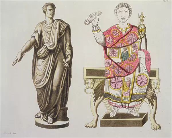A Roman Senator and an Official, from Costumi dei Romani, c. 1805-20 (aquatint)