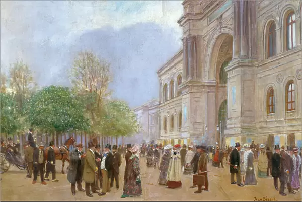Outside the Palais de l Industrie (oil on canvas)