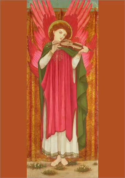 Angel Playing a Violin (oil on panel)