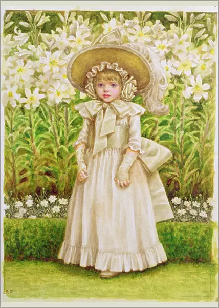 Child in a White Dress, c. 1880 (w  /  c on paper)